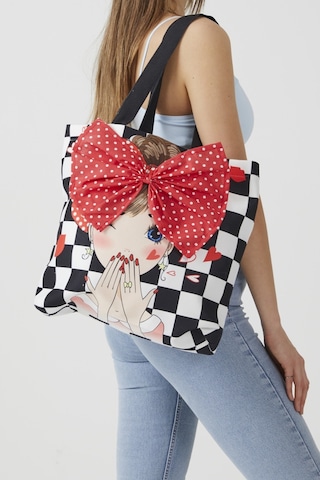 Popart Dama Desen Bez Plaj Alışveriş Çantası Çok Renkli