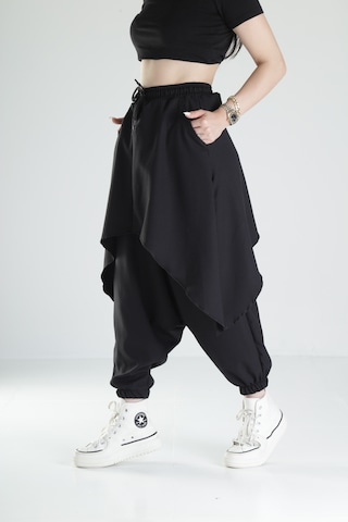 Oversize Şalvarlı Jogger Pantolon Coc1479 Siyah