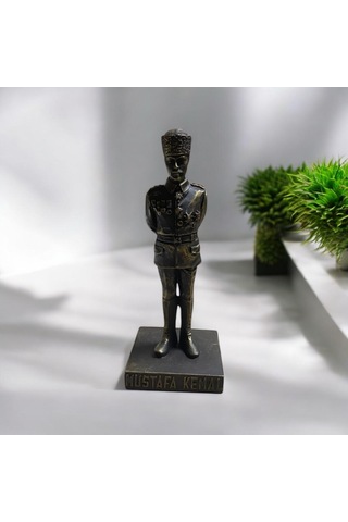 Mustafa Kemal Yazılı Atatürk Büstü - Bronz Görünümlü - Özel Tasarım Atatürk Biblosu