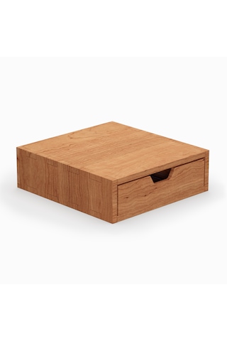 Desna Tek Katlı Tek Çekmeceli Dolap - Kiraz 18 Cm Uzunluk X 19 Cm Derinlik X 5.8 Cm Woodsaka Doğal Ahşap