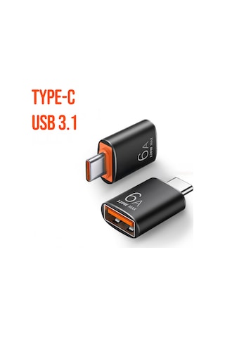Usb 3.1 Otg Adaptörü, Type-c'den Usb Flash Belleğe, 6a Şarj, Hızlı Veri Type-c Erkek Usb Dişi Dönüştürücüsü