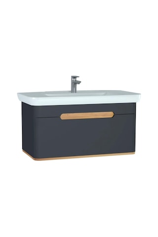 VitrA Sento 100Cm Antrasit Banyo Dolabı Alt Modül Ve Lavabo 60820 Antrasit