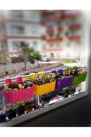 Poliwork Akasya Çit Desenli Askılı Balkon Saksısı 30 CM