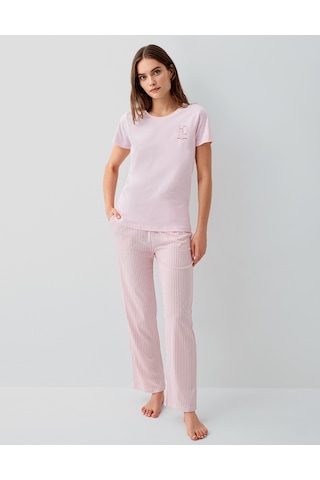 Pierre Cardin 9201 Modal Pamuk Cepli Kısa Kol Kadın Pijama Takımı Somon