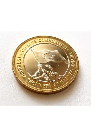 3 Adet 15 Temmuz Şehitleri Ve Gazileri Anısına 2016 Yılı 1 Tl Bimetal Çil