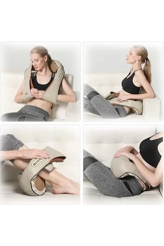 Ovmalı Isıtmalı Boyun Bel Omuz Sırt Masaj Aleti Cihazı ve Masaj Çok Renkli