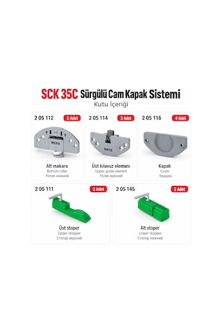 Sck 35 C Ayarlı Sürgülü Cam Kapak Mekanizması