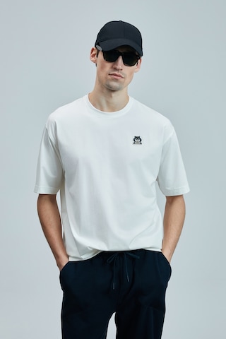 Lufian 111020251 Nımbus Modern Grafik Tişort Erkek T-shirt Beyaz