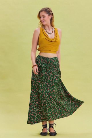 Salaş Asimetrik Etek Yeşil