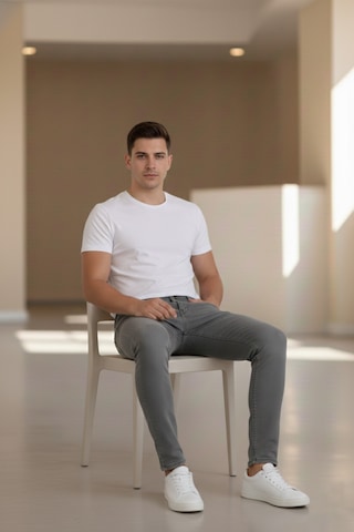 Bürke Premium Gri Renk Regular Fit Esnek Likralı Jeans Kot Pantolon