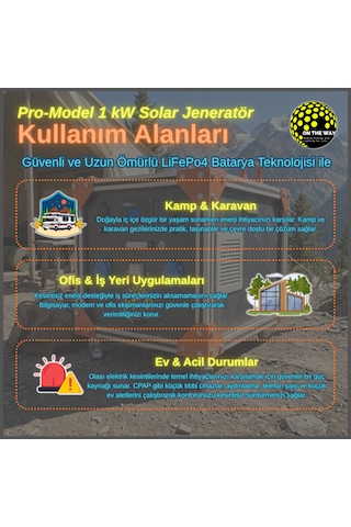 Otw Pro-model 1000w Mobil Güç İstasyonu Lifepo4 Bataryalı Solar Jeneratör