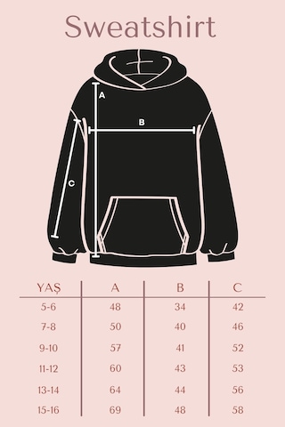 Kanguru Cepli Kapüşonlu Kız Çocuk Sweatshirt Classy Yazı Baskılı Siyah