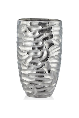 Lamedore Comb Gümüş Büyük Vazo 22 X 27 X 43 Cm Gümüş