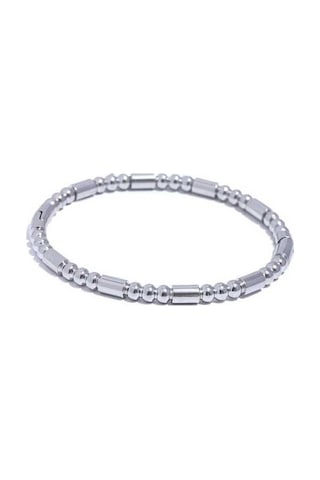 Novahub Gümüş Boncuk Bilezik, Su Geçirmez, 57mm Paslanmaz Çelik, Kadın Bileklik, Yeni Gümüş Model, Yüksek Kalite/ Gümüş