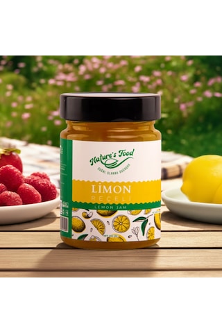 Limon Reçeli Premium Series 400gr Cam Şişe %65 Limon Doğal İçerik Doğal Tat, Nature's Food