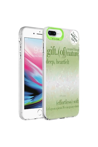 Zore Apple Uyumlu iPhone 8 Plus Kılıf Mermer Desenli Marbello Kapak - Pembe Pembe