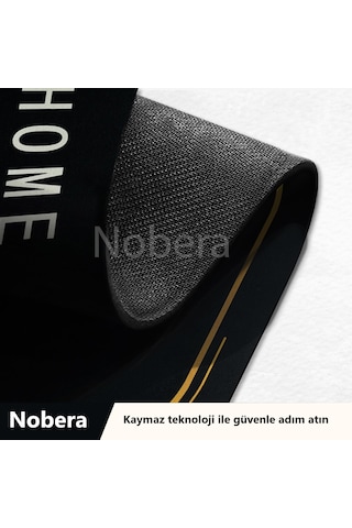 Nobera Banyo Paspası Kaymaz Taban, Hızlı Kuruyan Nappa Deri Mikrofiber 60x90 Cm Siyah