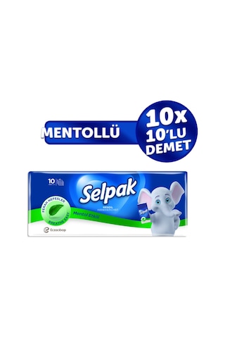 Selpak® Mentollü Mendil 10'lu 10 Paket
