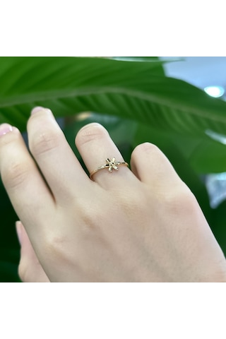 14k Altın Çiçek Yüzük