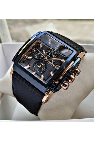 Raymond Swiss Lacivert Köşeli Erkek Kol Saati