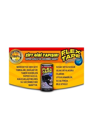 Bant Güçlü Sızdırmazlık Tamir Kauçuklaştırılmış Su Geçirmez Suya Dayanıklı Bant Flex Tape