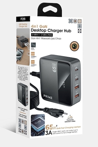65w Gan Hızlı Şarj Adaptörü 2xusb Pd Qc3.0 2xtype-c Laptop