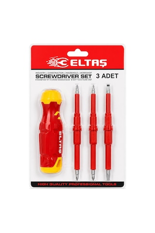 Eltaş Lrd-144 Elektrikli Tornavida Seti 3mm 5mm 6mm 3 Adet Ergonomik Sap Çift Taraflı Uç