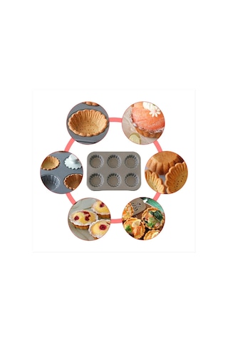 Gatherco Çiçek Dantel Karbon Çelik Fırın Kalıbı Meyveli Yumurta Tartı Mini Kek Bisküvi Kalıbı Kurabiye Turta Kendin Yap Kalıbı