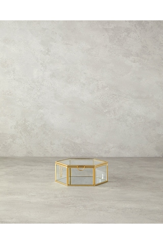 English Home Deluxe Cam Dekoratif Kutu 14x16x6 Cm Gold