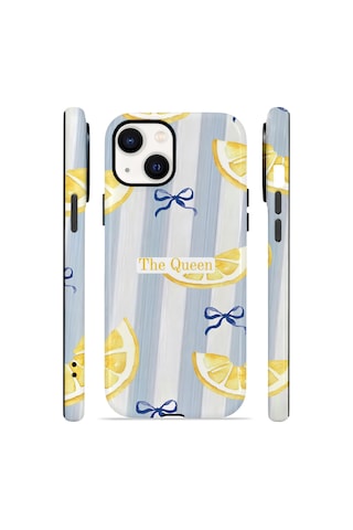 Apple iPhone Uyumlu 13 Vorian Çift Katmanlı Magsafe Kılıf Queen Lemon Bow