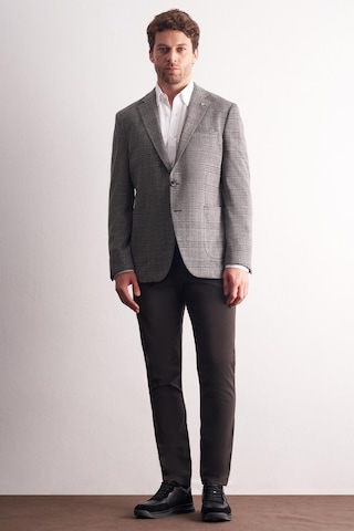 İmza Siyah Mono Yaka Ekose Desen Pamuklu 6 Drop Comfort Fit Classic Ceket 1002255152 Siyah