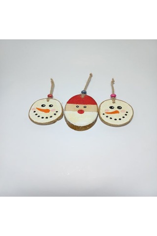 Noelbaba Figürlü Ahşap Yılbaşı Süsü 01