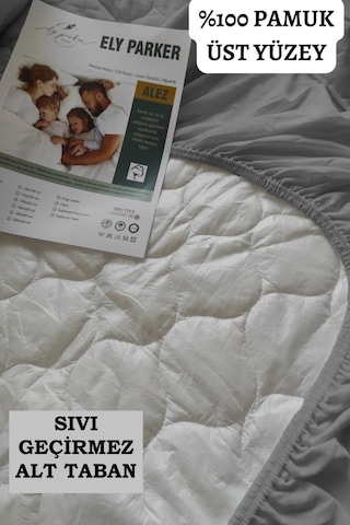 Alez Takımı Sıvı Geçirmez 3 Parça %100 Pamuk Kapitoneli Gri Tek Kişilik