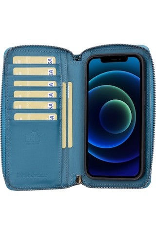 Bouletta Apple Iphone 13 Pro Uyumlu Deri Fermuarlı Cüzdan Kılıf B
