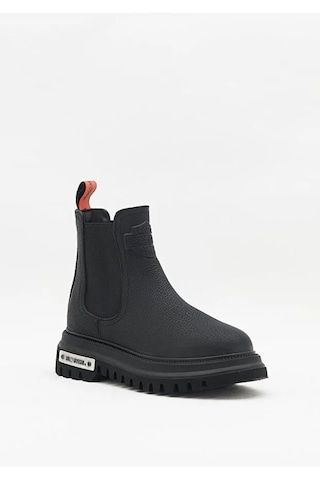 Harley Davidson Mourir Siyah Baskılı Deri Kadın Bot Postal Ayakkabı Siyah-Baskılı-Deri