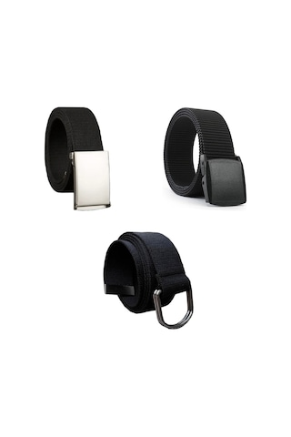 Çantachım Unisex Siyah 3 Adet Taktik Kemer Seti Siyah