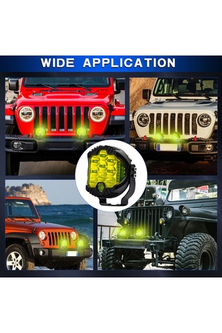 Xindoker 3 İnç Suv Led Farı 2 Adet - Orta Beyaz Sürekli, Yanak Sarı Sürekli Ve Parıltı Modu, 150w 30000lm Ip67 Dayanıklı