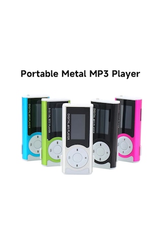 Geeroyoo Portatif Metal Mp3 Çalar玫红 Renkli, Tf Kart Desteği 16gb , Mp3/wma Format, Led Fener, Lcd Ekran, Cep Boyutu