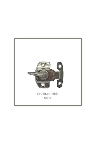 Çevirmeli Kilit, Galvanizli, Sürgülü Kapı Kilidi, Nikel