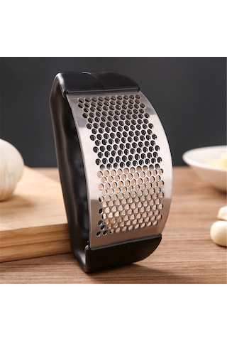 Shineyee Stainless Steel Zeytin Pressü, Kolay Kullanım, Dayanıklı, Mutfak Aleti, Sarımsak Ezici, El İyiliği Olmadan, Hızlı Ve Temiz Siyah