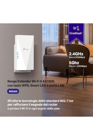 Tp-link Re500x, Ax1500 Mbps Onemesh Wi-fi 6 Menzil Genişletici, G