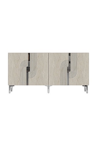 Ka1516bts Meyra Konsol Ve Tv Sehpası Beyaz-traverten-silver 150cm