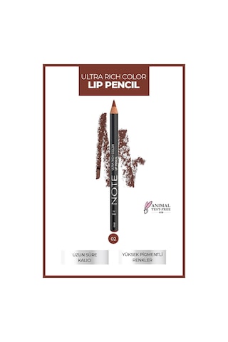 Note Cosmetique Ultra Rich Color Lip Pencil Dudak Kalemi 02 Rose - Kahverengi