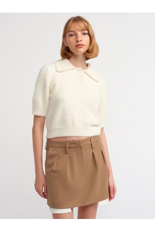 Dilvin Mini Etek  Camel