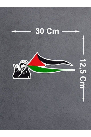 Özgür Filistin Sticker - Filistin Bayrak Sticker - 02509 30x12,5 Cm