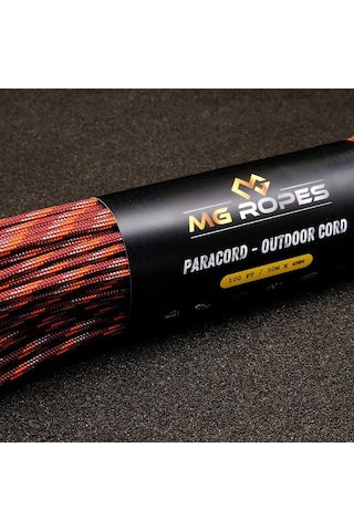 Mg Ropes Polyester Paracord İp 4 Mm Bordo Desen 30 Metre Bordo