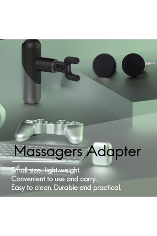 Anjiexun 6 Adet/takım Kas Gevşeme Masajı Yapboz Elektrikli Perküsyon Uçları Siyah