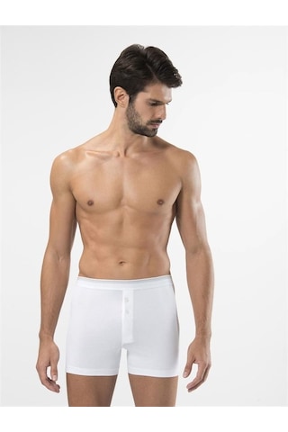 Türen 135 Likralı Düğmeli Boxer Ikili Paket-Beyaz - M Beyaz