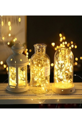 Ev Balkon Ve Parti İçin 3 Metre Pilli Gün Işığı Peri Led Yılbaşı Süsü Işık Gün Işığı