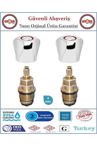 Şenpres Musluk Kapak Takımı - %100 Prinç - Contalı - 2 Adet